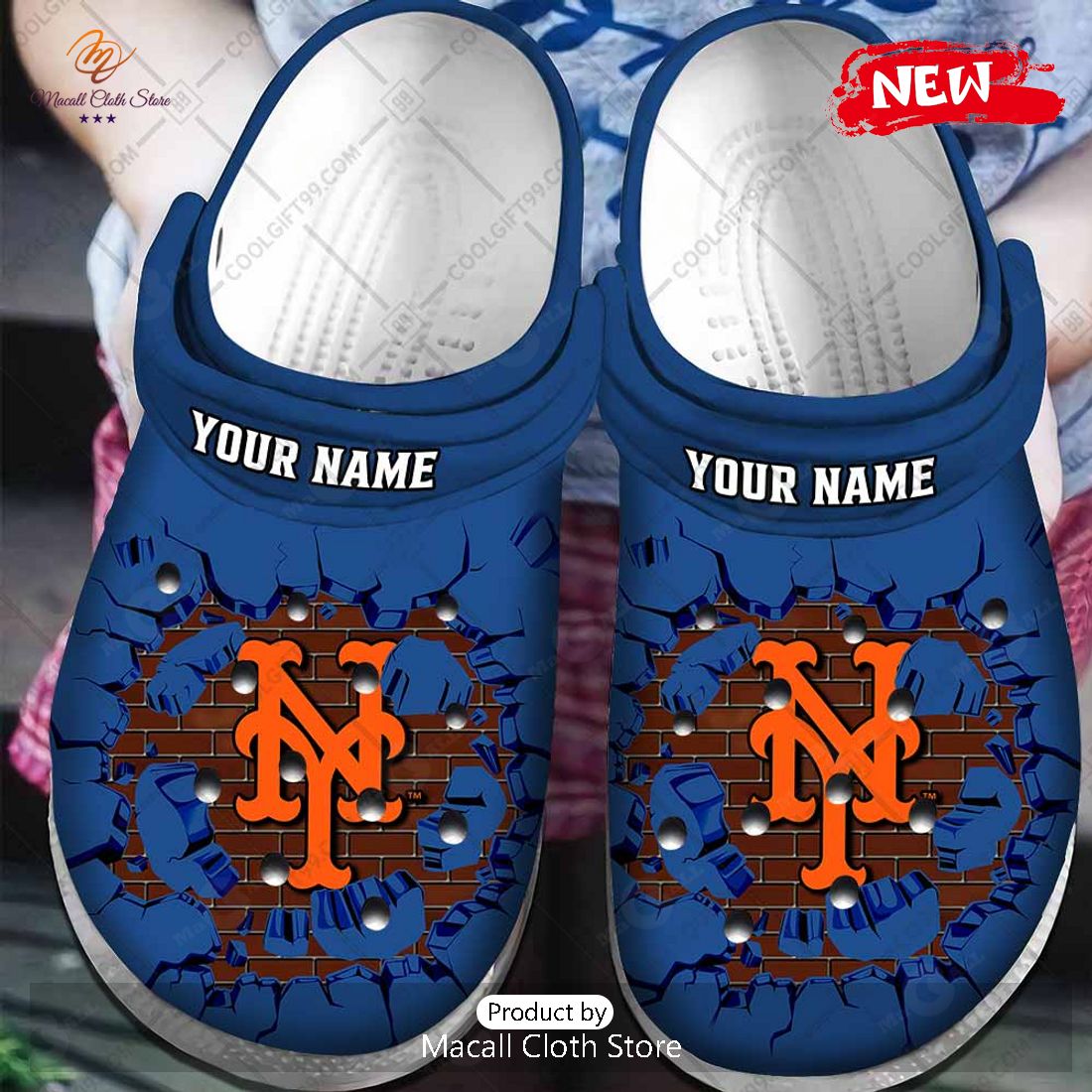[NEW] Personalized MLB New York Mets Broken Wall Crocs Clog Shoes