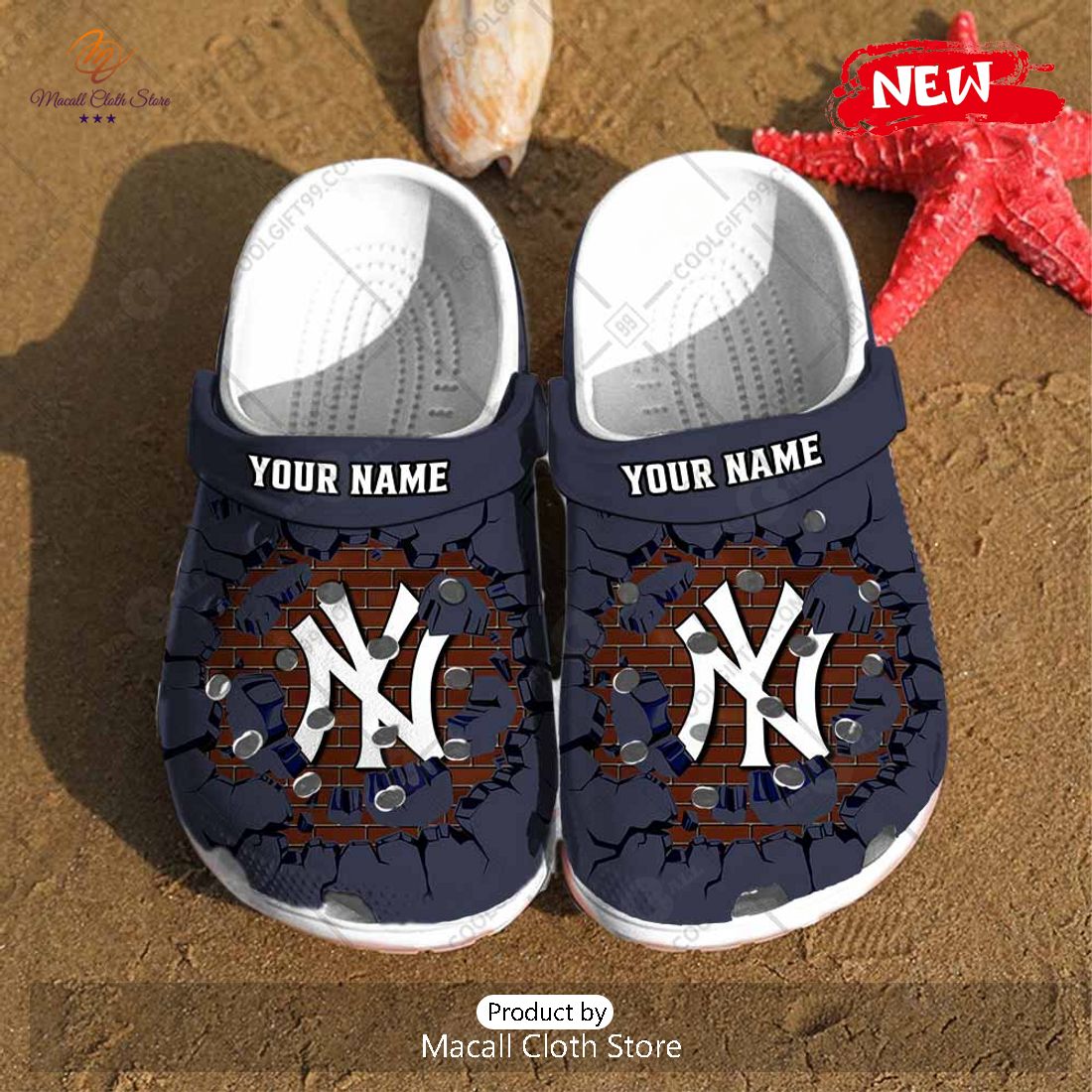 [NEW] Personalized MLB New York Yankees Broken Wall Crocs Clog Shoes