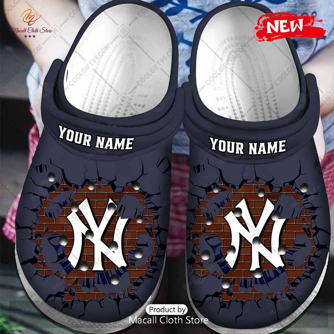 [NEW] Personalized MLB New York Yankees Broken Wall Crocs Clog Shoes