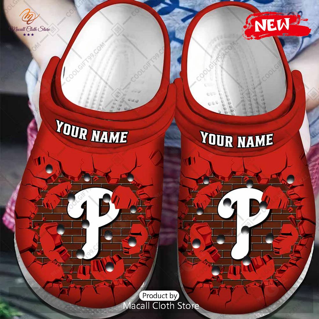 [NEW] Personalized MLB Philadelphia Phillies Broken Wall Crocs Clog Shoes
