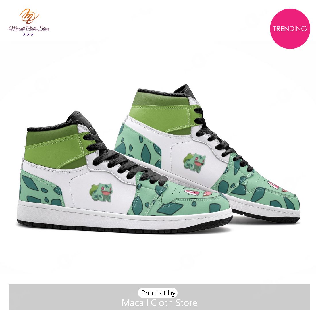 [TRENDING EDITION] Bulbasaur Pokemon Air Jordan High Top Sneaker
