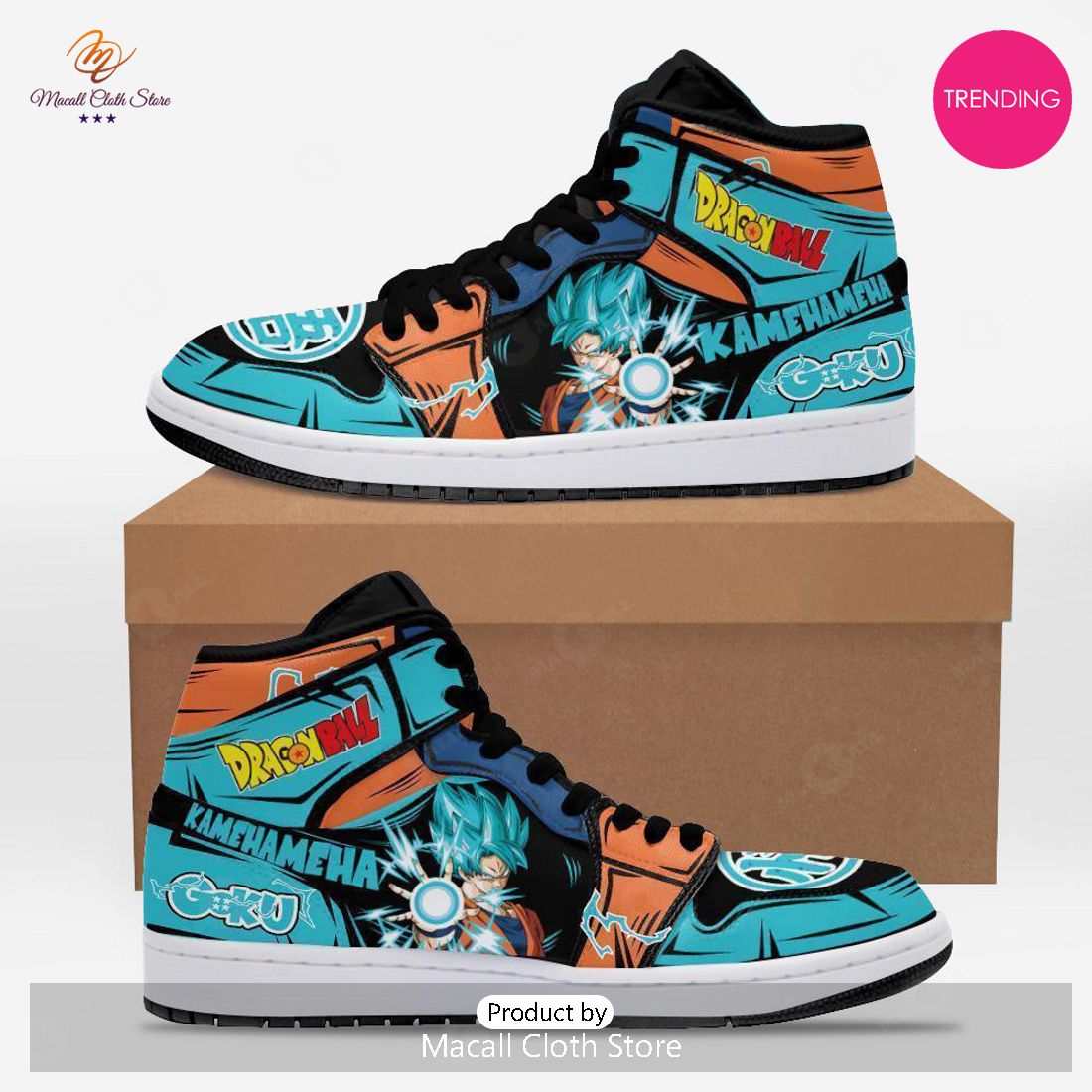 [TRENDING EDITION] Goku Blue Kamehameha Dragon Ball Z Air Jordan High Top Sneaker