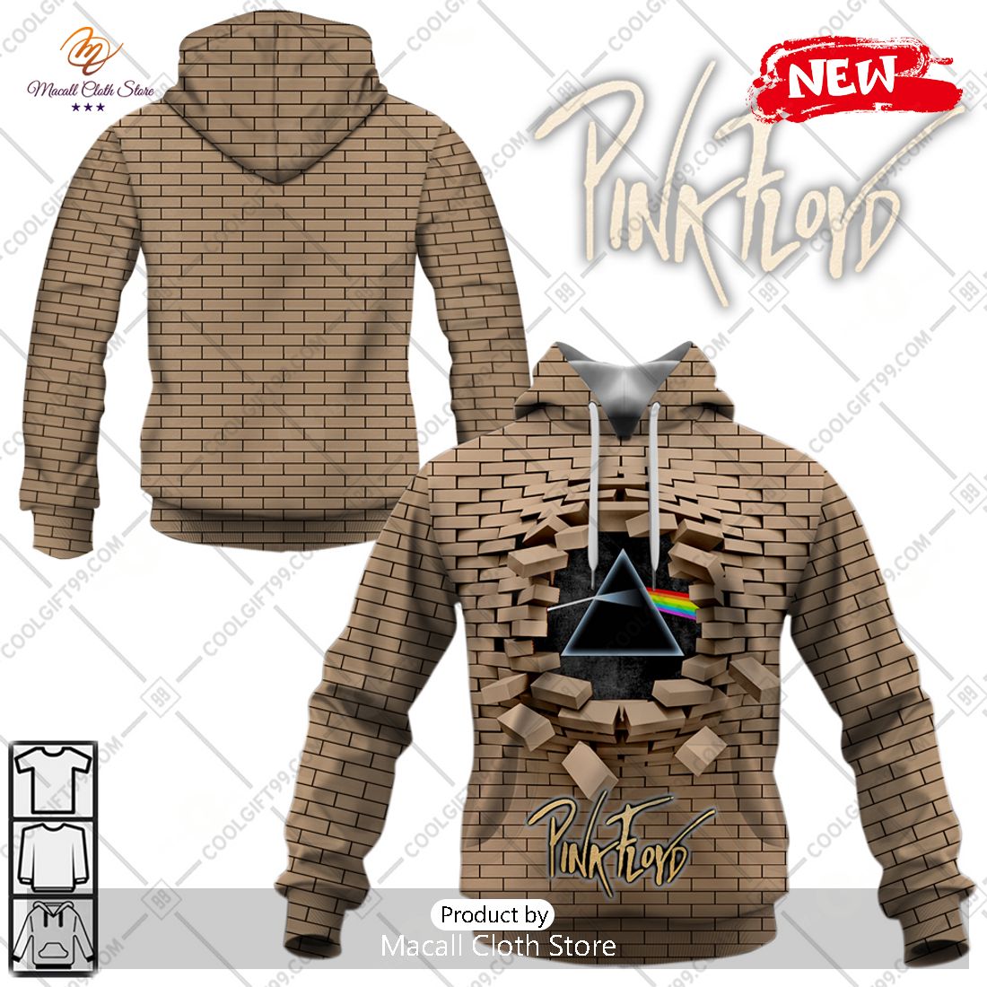 Pink floyd the sales wall 3d hoodie