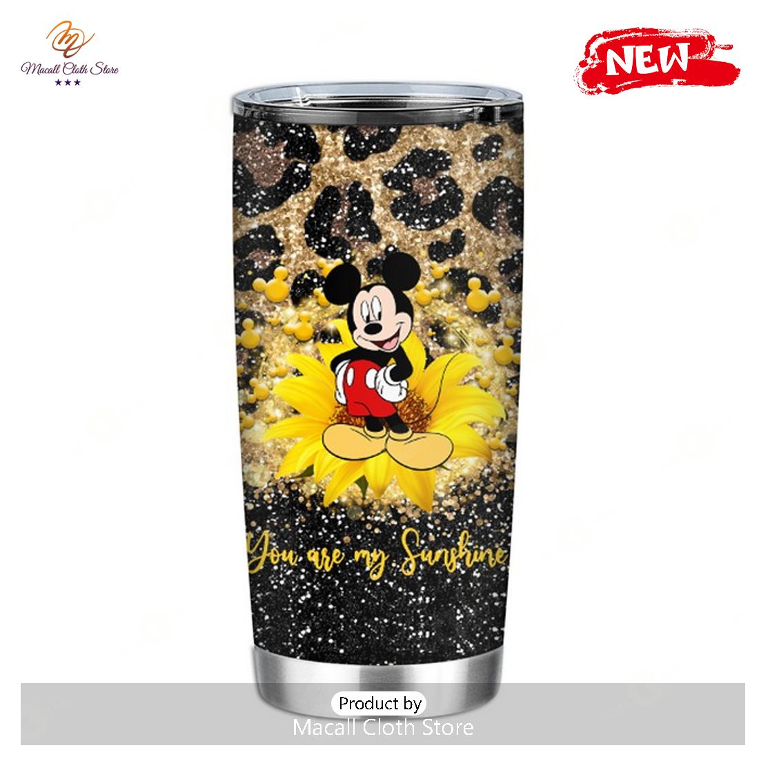 [NEW] Disney Tumbler – Mickey Mouse You Are My Sunshine Floral Style Tumbler