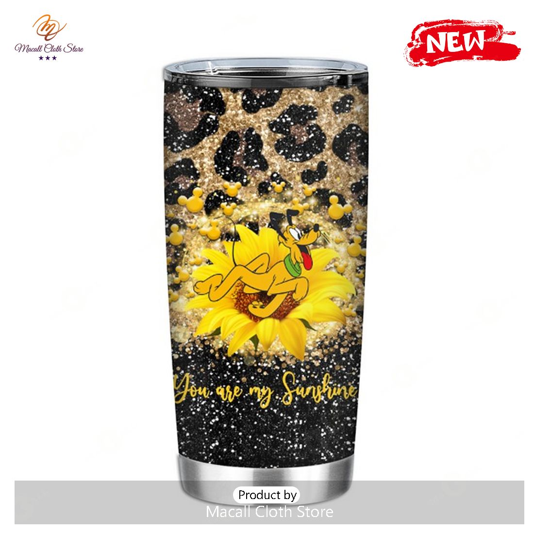 [NEW] Disney Tumbler – Pluto You Are My Sunshine Floral Style Tumbler