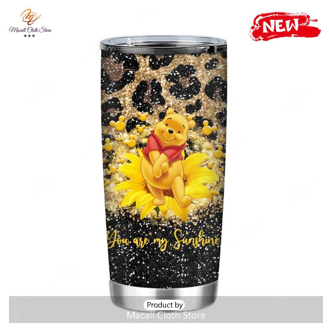 [NEW] Disney Tumbler – Pooh You Are My Sunshine Floral Style Tumbler