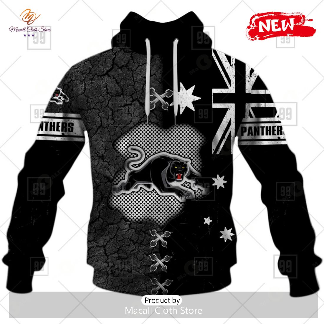 [NEW] Personalized NRL Penrith Panthers Flag Design Hoodie Sweatshirt 3D