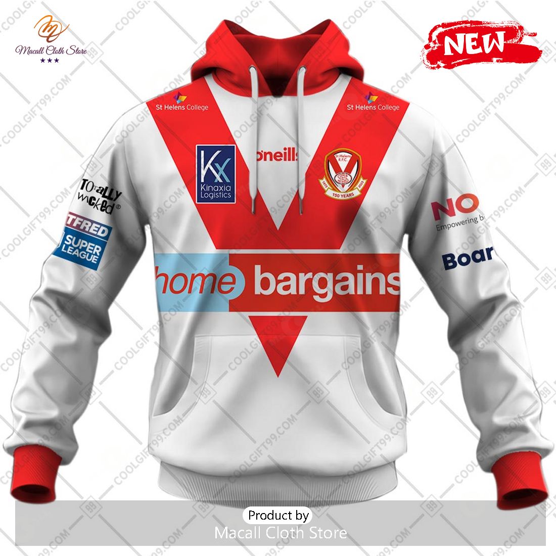 [NEW] Personalized Rugby Super League Home Jersey St Helens Design Hoodie Sweatshirt 3D