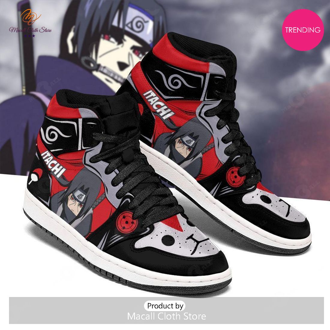 [TRENDING EDITION] Itachi Anbu Naruto Air Jordan High Top Sneakers Anime Shoes For Fans