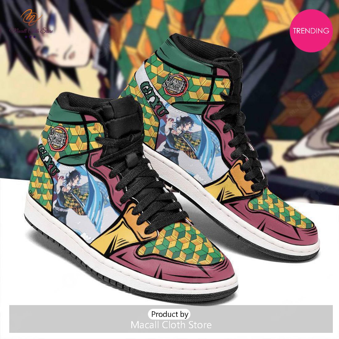 [TRENDING EDITION] Kimetsu No Yaiba Tomioka Giyu Skill Air Jordan High Top Sneaker