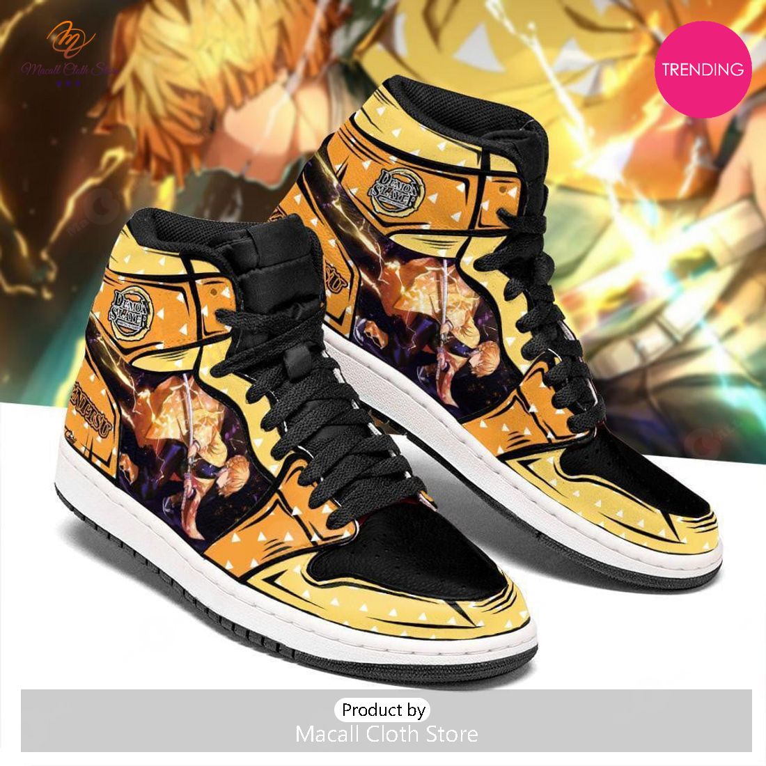 [TRENDING EDITION] Kimetsu No Yaiba Zenitsu Agatsuma Thunder Breathing Air Jordan High Top Sneaker