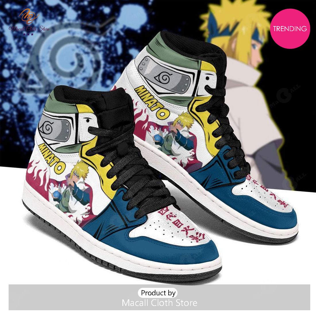 [TRENDING EDITION] Naruto Minato Namikaze Jordan High Top Sneakers Anime Shoes For Fans