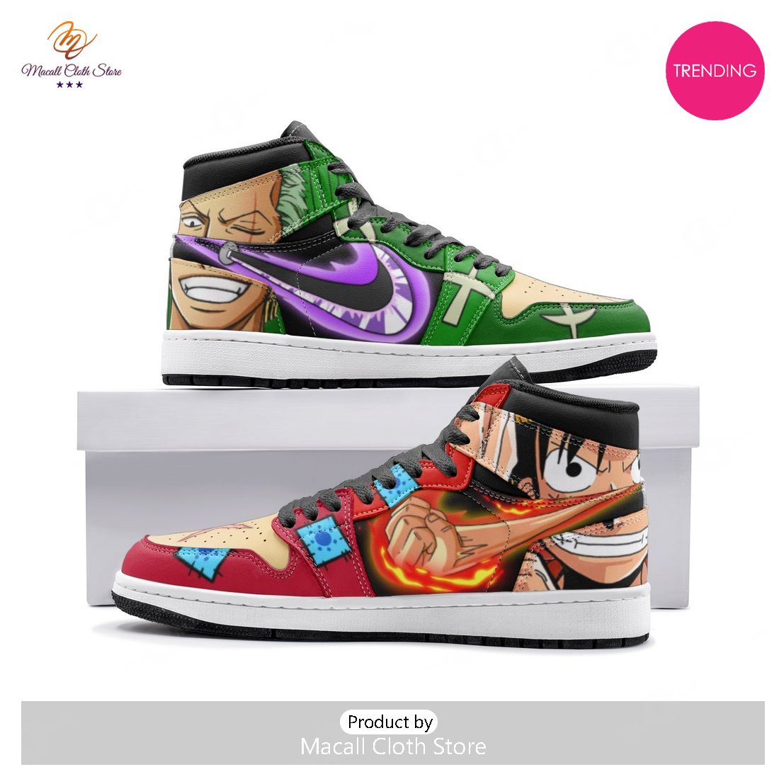 [TRENDING EDITION] Zoro and Luffy One Piece Air Jordan High Top Sneaker