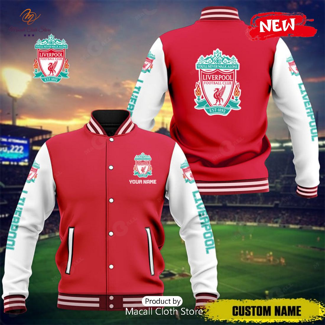 Personalized FC Liverpool Football Club Premium Bomber Jacket