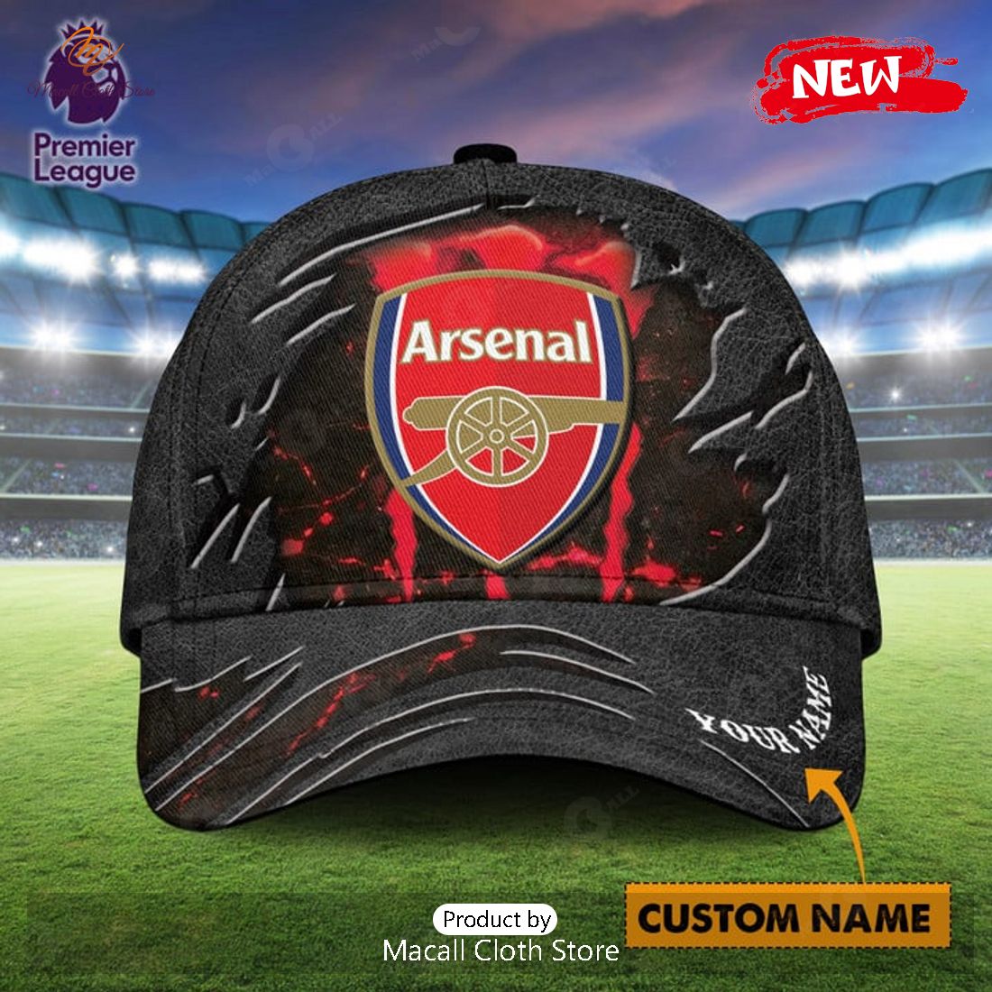 Personalized FC Arsenal Football Club Premium Classic Cap Personalized FC Arsenal Football Club Premium Classic Cap