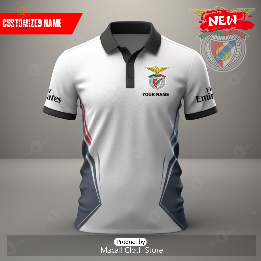 [NEW] Personalized S.L Benfica Football Club Premium Polo Shirt