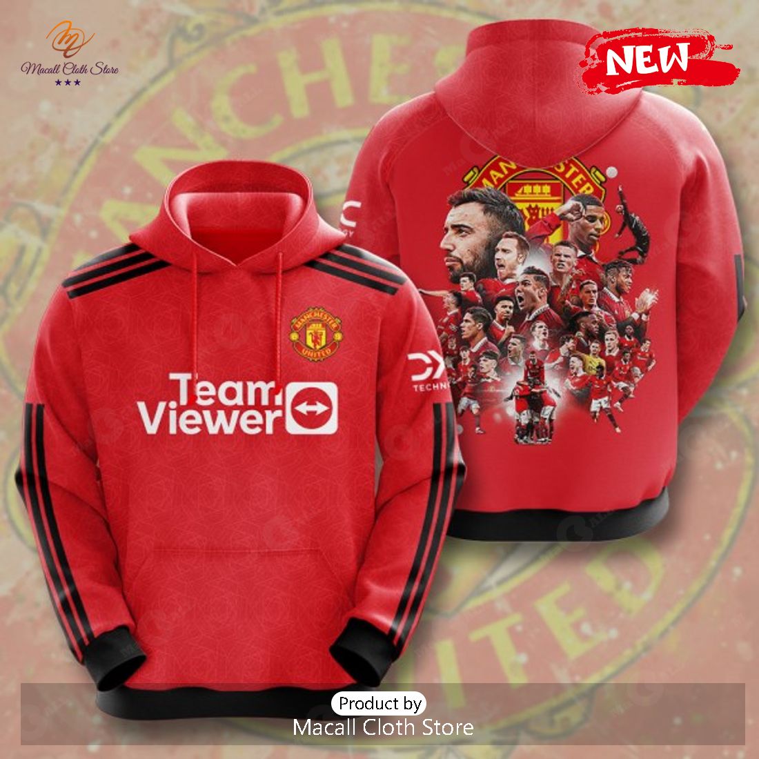 Manchester United For Sports Fans Luxury Red Hoodie Sweatshirt 3D Manchester United For Sports Fans Luxury Red Hoodie Sweatshirt 3D