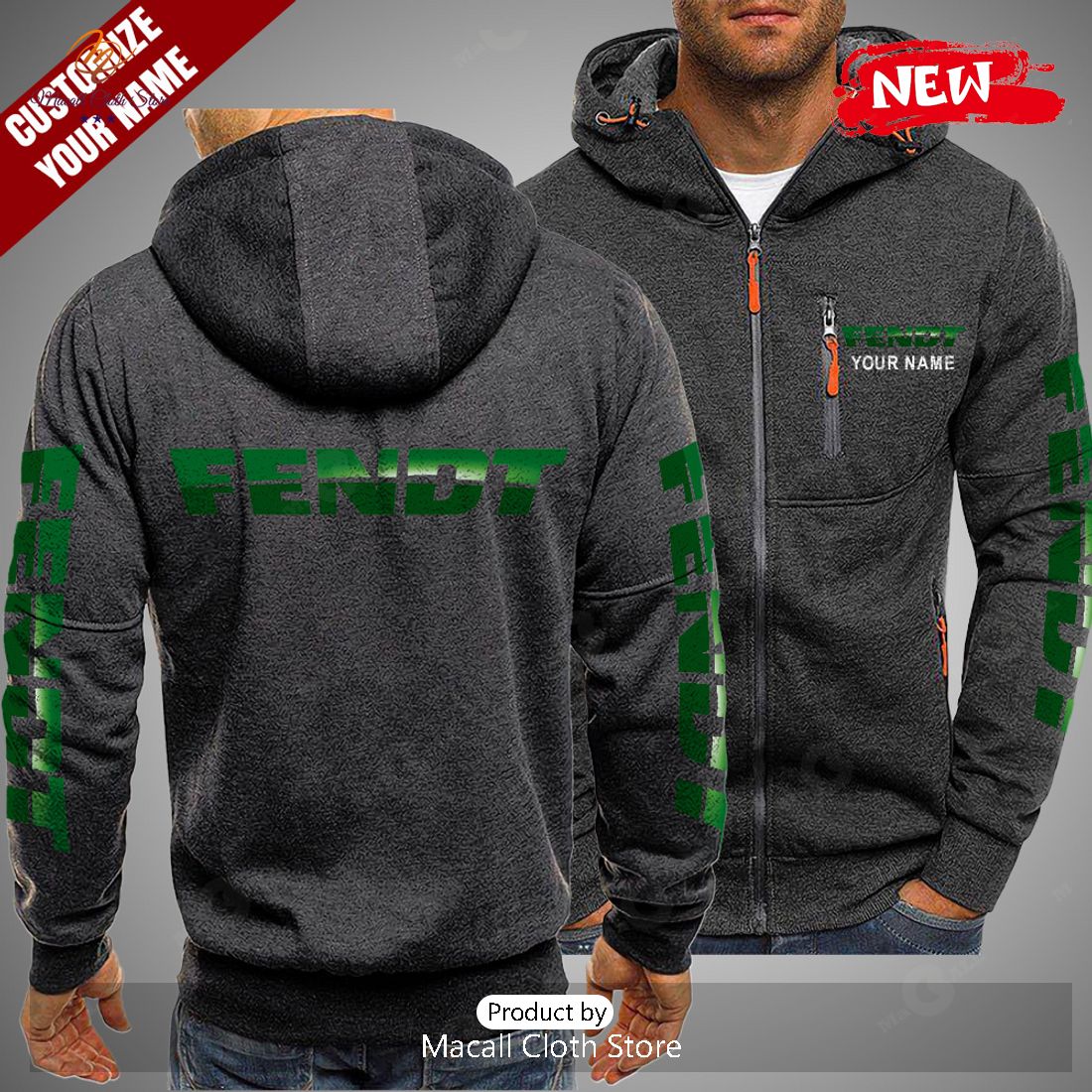[NEW] Personalized Fendt Luxury Gray Hoodie Sweatshirt 3D