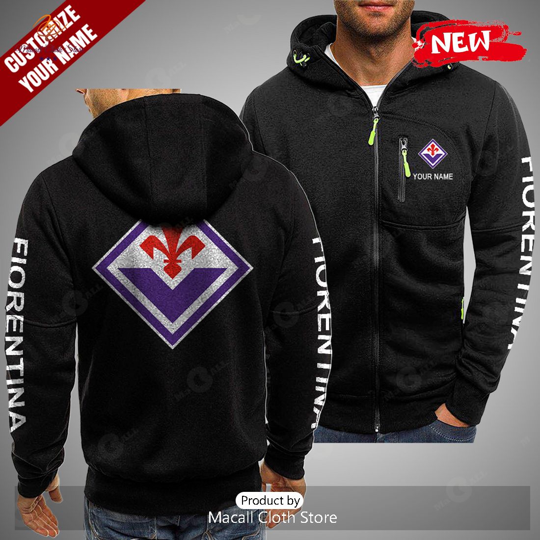 [NEW] Personalized Fiorentina Premium Black Hoodie Sweatshirt 3D