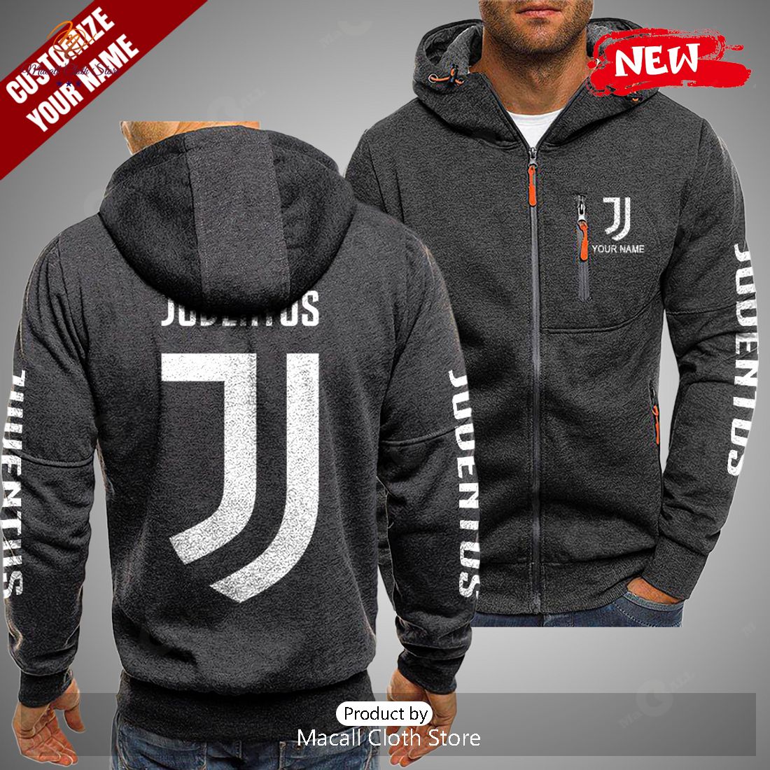[NEW] Personalized Juventus Premium Gray Hoodie Sweatshirt 3D