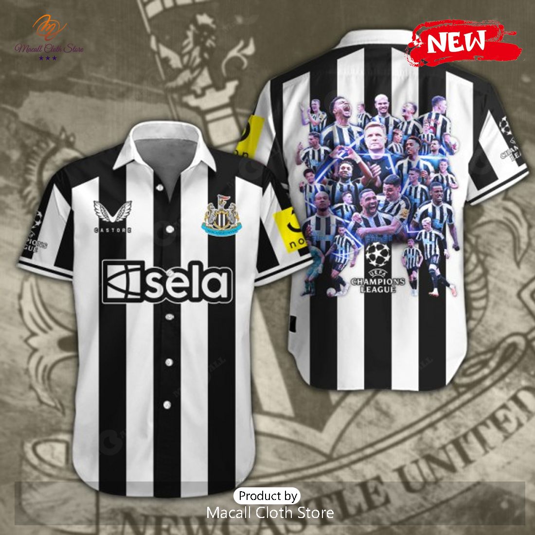 Newcastle United Champions League Premium Sports Line Hawaiian Shirt Newcastle United Champions League Premium Sports Line Hawaiian Shirt