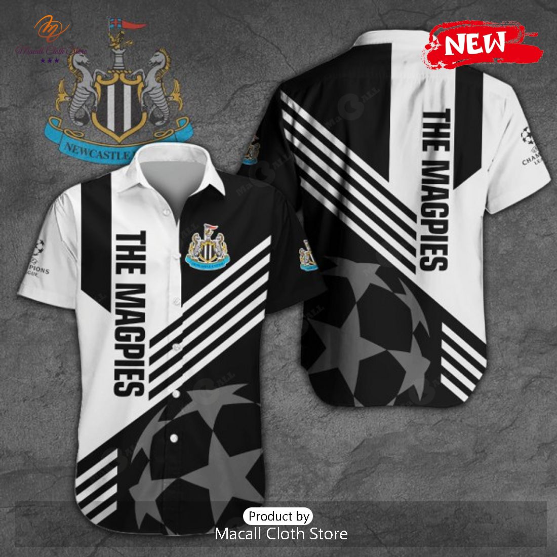 Newcastle United Luxury Stars Patterns Hawaiian Shirt Newcastle United Luxury Stars Patterns Hawaiian Shirt