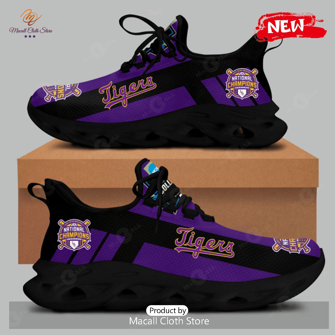 LSU Tigers Baseball Logo Luxury Patterns Max Soul Sneaker LSU Tigers Baseball Logo Luxury Patterns Max Soul Sneaker