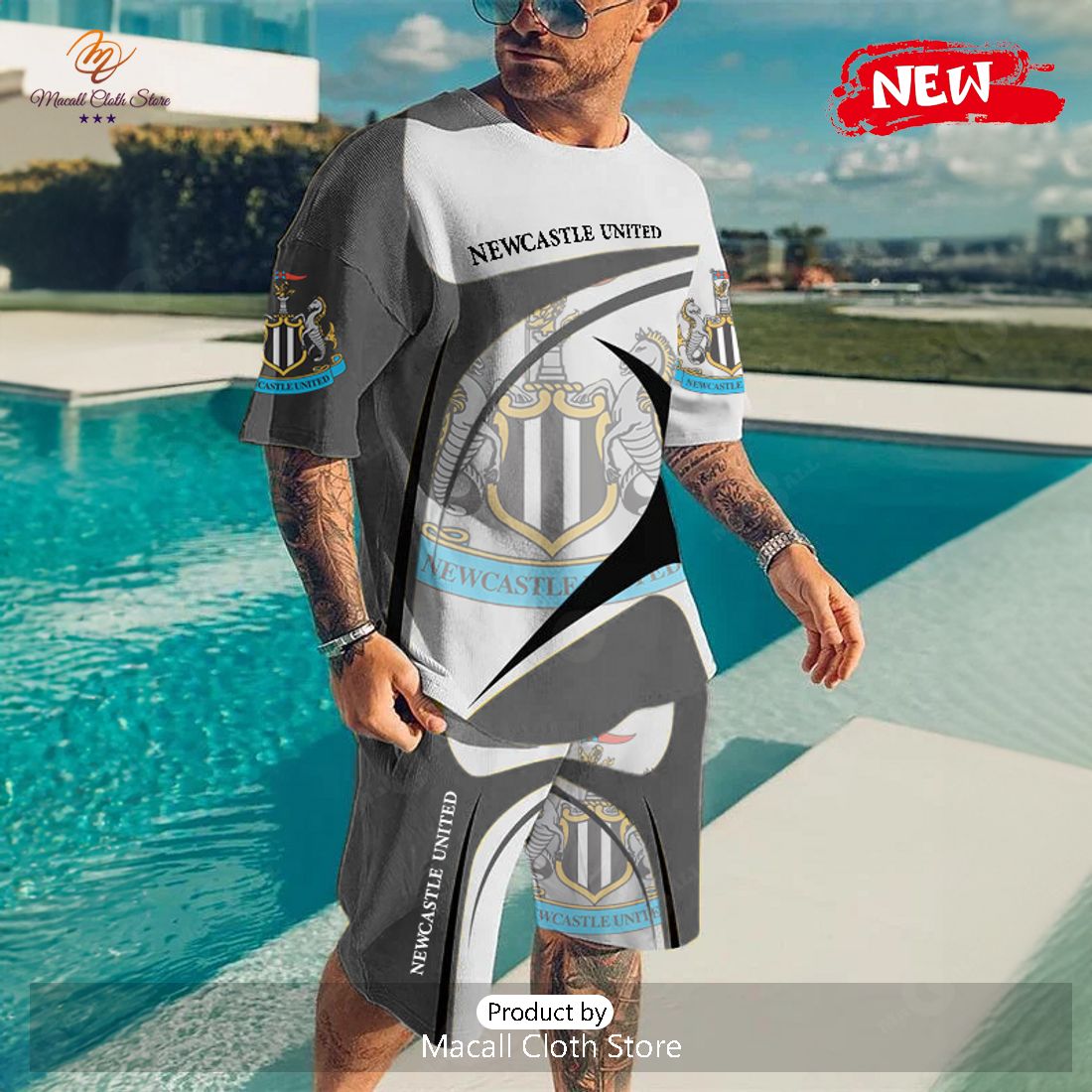 Newcastle United Luxury Design For Sports Fans White T-Shirt 3D Newcastle United Luxury Design For Sports Fans White T-Shirt 3D
