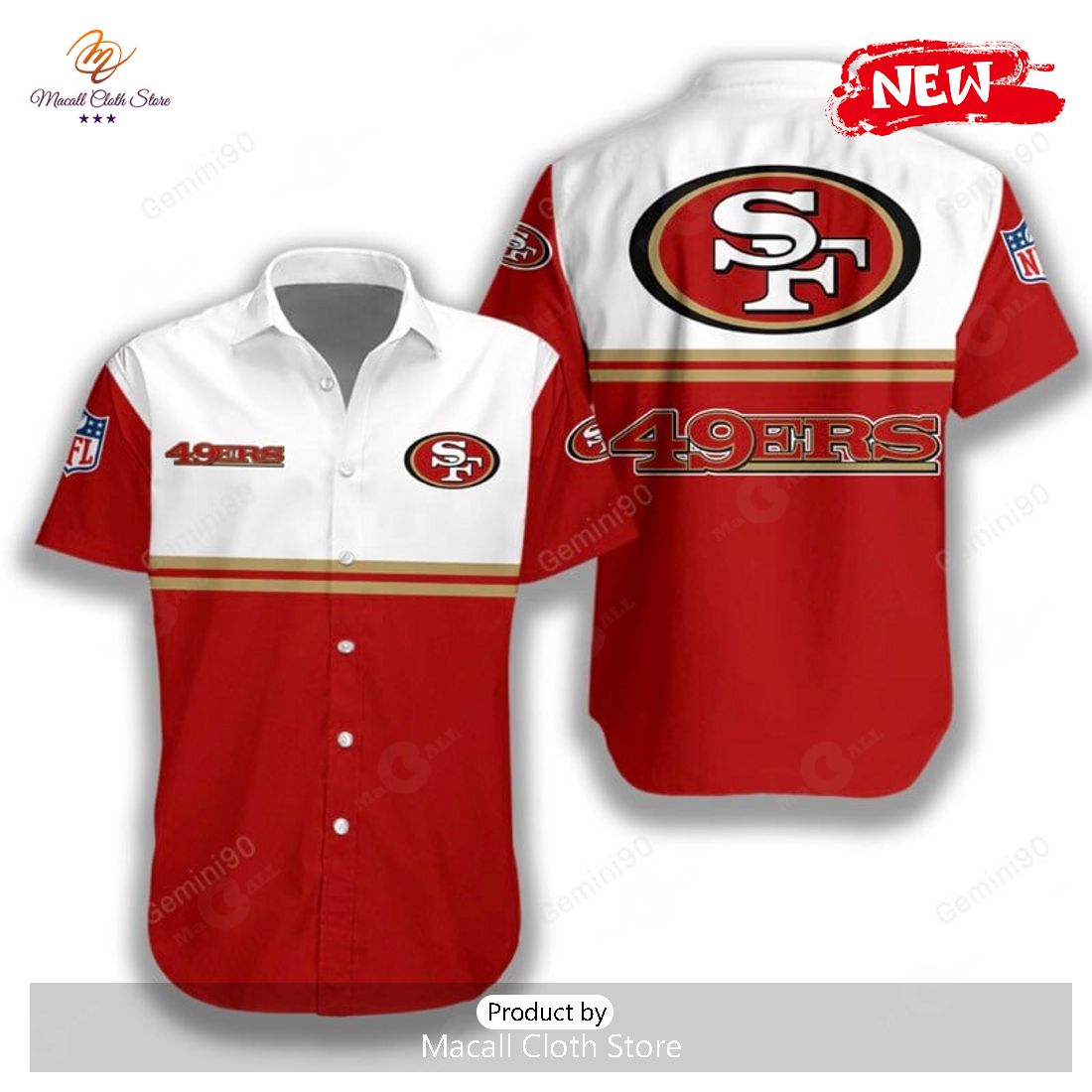 San Francisco 49ers NFL Leaf Pattern Hawaiian Shirt And Shorts -  Freedomdesign