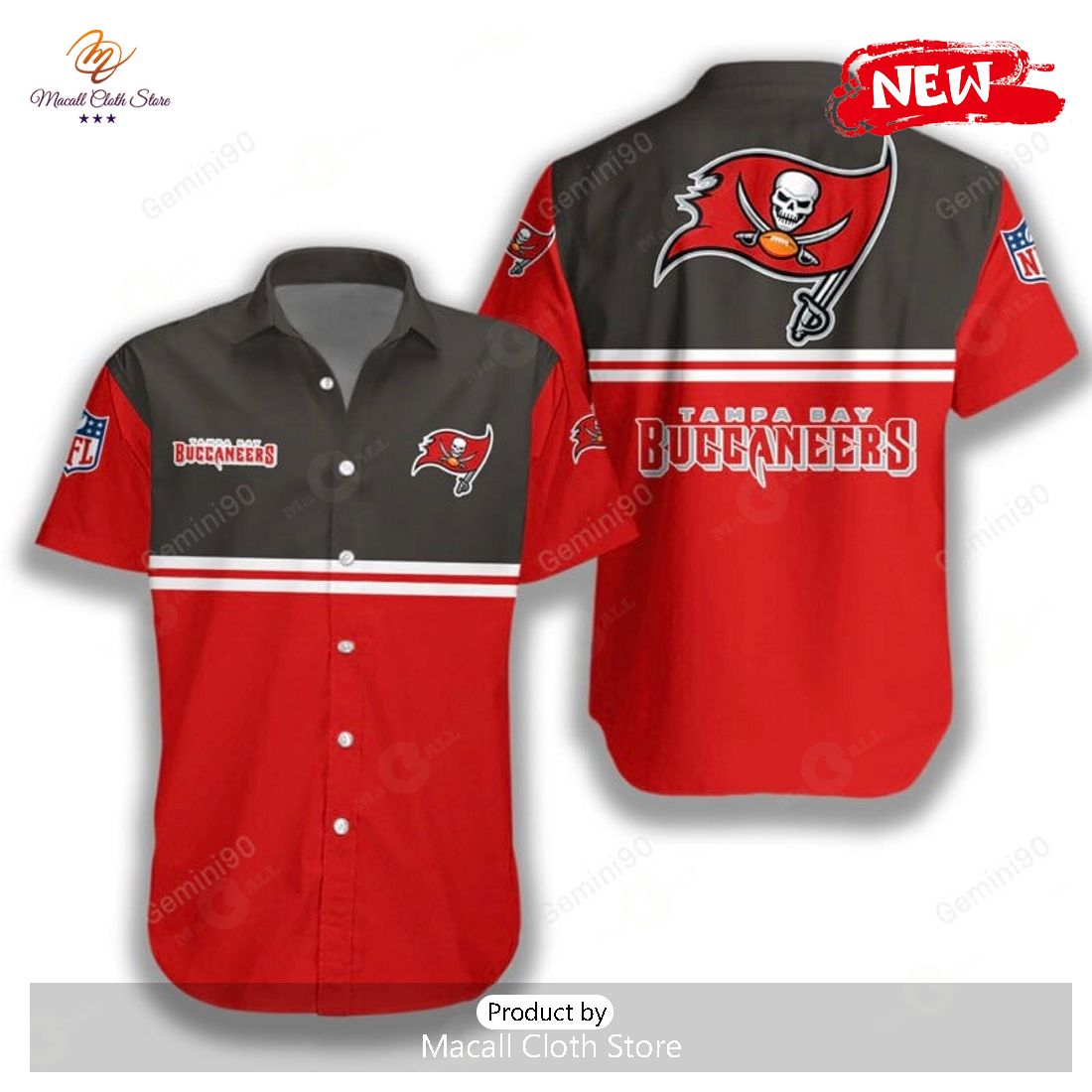 Tampa Bay Buccaneers NFL 2Line Logo Patterns Hawaiian Shirt Tampa Bay Buccaneers NFL 2Line Logo Patterns Hawaiian Shirt