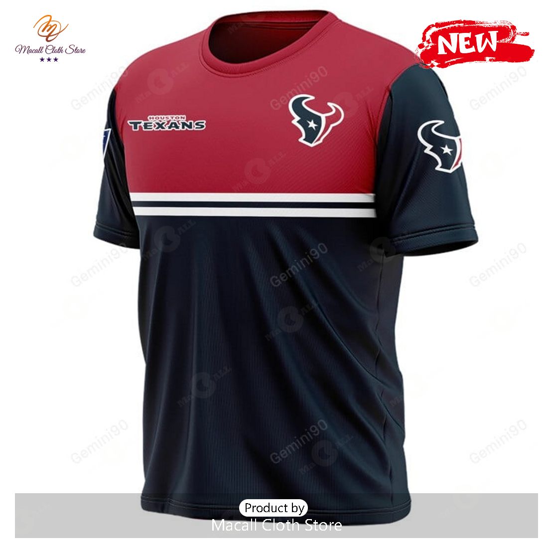 Houston Texans NFL 2Line Logo Patterns Hoodie Sweatshirt 3D