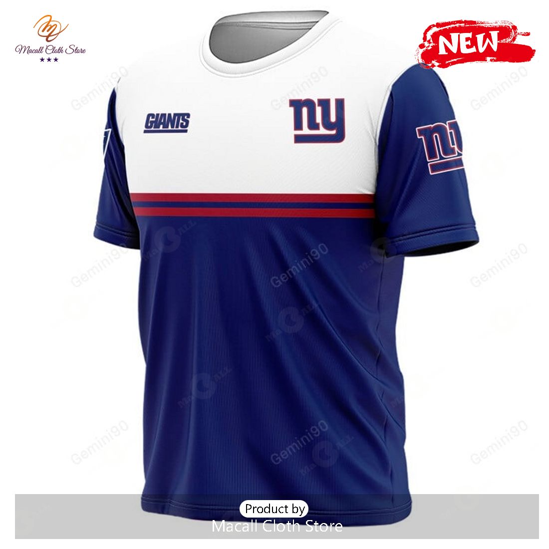 New York Giants NFL 2Line Logo Patterns Hoodie Sweatshirt 3D