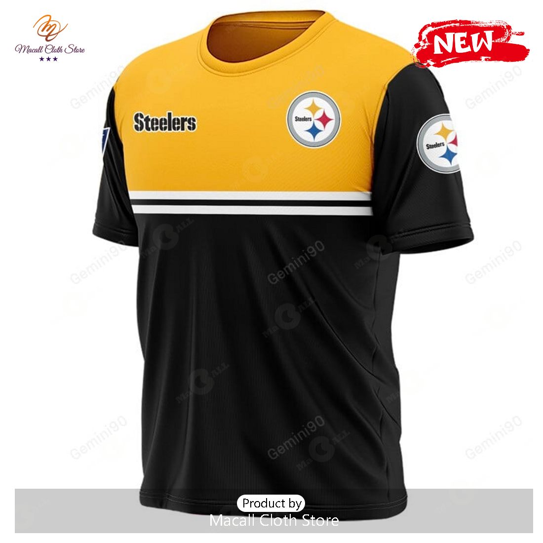 Pittsburgh Steelers NFL 2Line Logo Patterns Hoodie Sweatshirt 3D