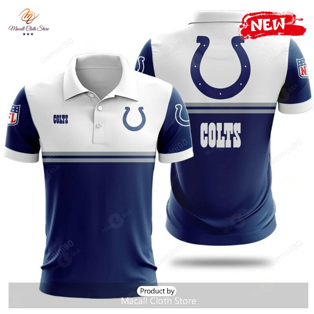 Indianapolis Colts NFL 2Line Logo Patterns Polo Shirt Indianapolis Colts NFL 2Line Logo Patterns Polo Shirt