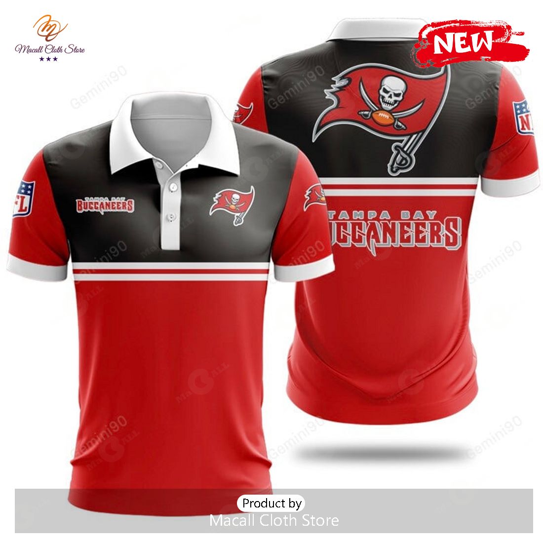 Tampa Bay Buccaneers NFL 2Line Logo Patterns Polo Shirt Tampa Bay Buccaneers NFL 2Line Logo Patterns Polo Shirt