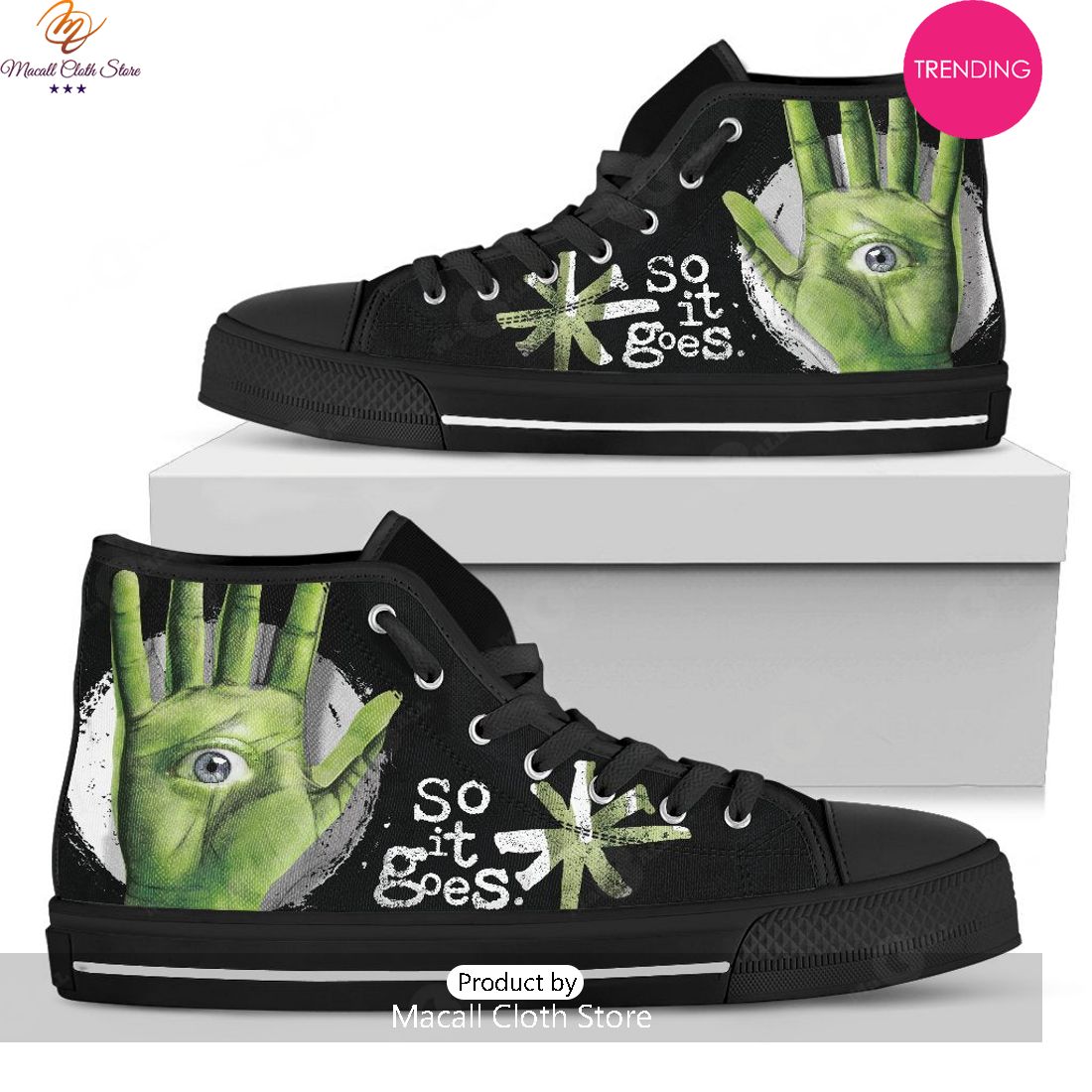 [TRENDING EDITION] So it goes Kurt Vonnegut- Men’s Classic High Top Canvas Shoes