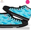 [TRENDING EDITION] Whale Humpback Print Pattern Men Women’s High Top Canvas Shoes