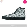 [TRENDING EDITION] White Cute Daisy Pattern Print Men Women’s High Top Canvas Shoes