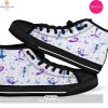 [TRENDING EDITION] White Cute Daisy Pattern Print Men Women’s High Top Canvas Shoes