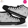 [TRENDING EDITION] White Tiger Pattern Print Men Women’s High Top Canvas Shoes