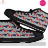 [TRENDING EDITION] Wiener Dog Dachshund Astronaut Pattern Print High Top Canvas Shoes