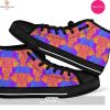 [TRENDING EDITION] Yellow Mondrian Pattern Print Men Women’s High Top Canvas Shoes