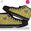 [TRENDING EDITION] Yellow Peacock Floral Pattern Print Men Women’s High Top Canvas Shoes