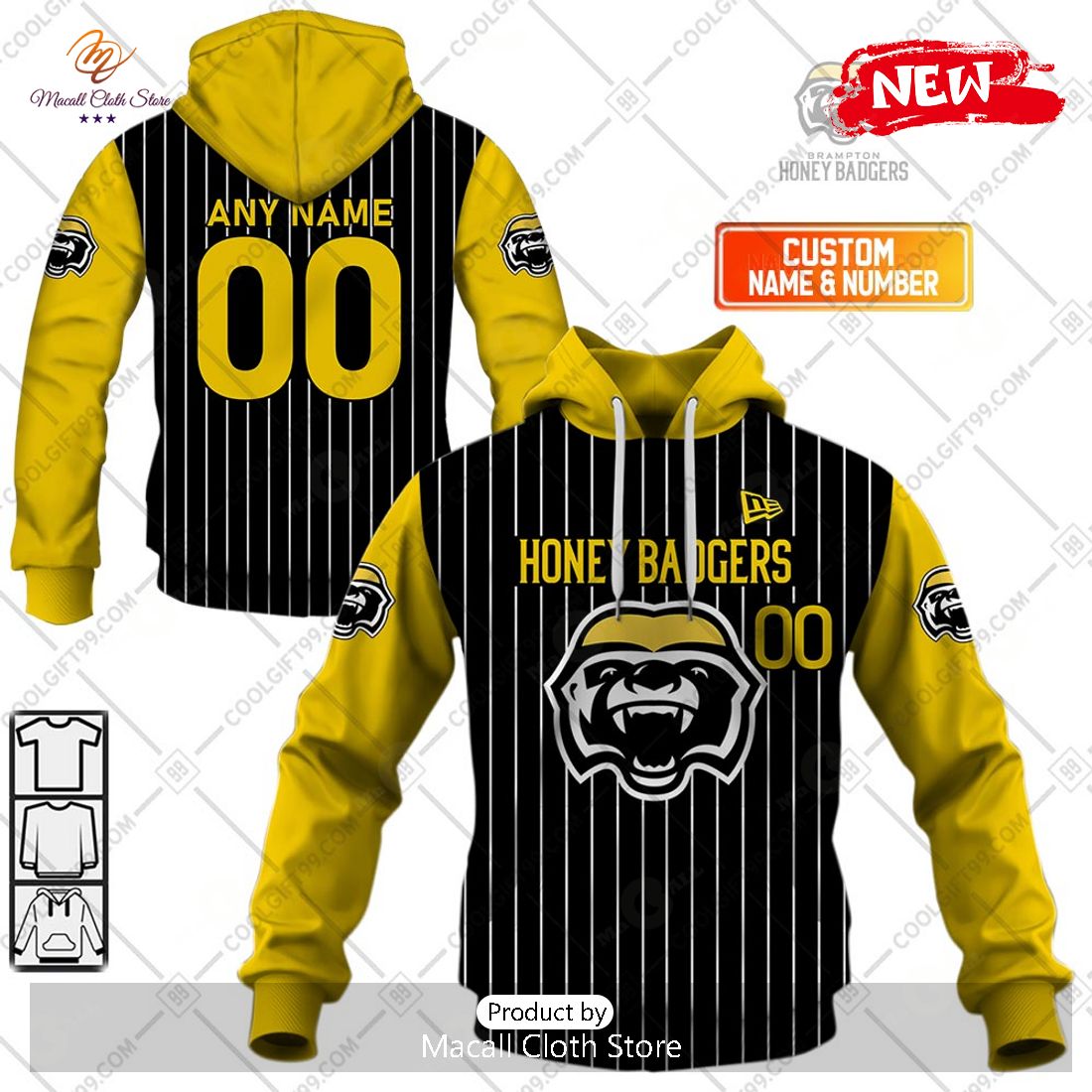 [NEW] Personalized CEBL Brampton Honey Badgers Home Jersey Style Hoodie Sweatshirt 3D