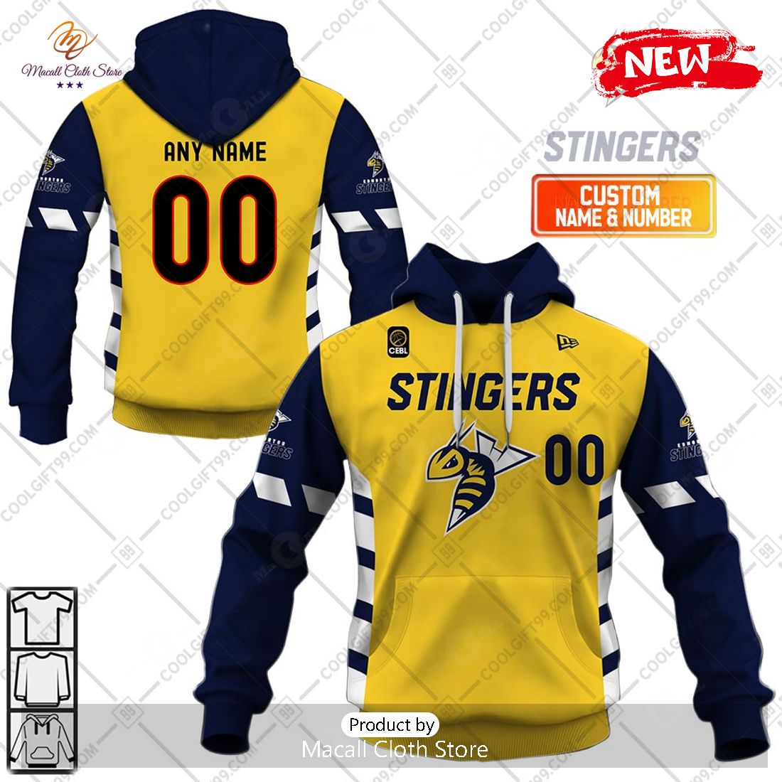 [NEW] Personalized CEBL Edmonton Stingers Away Jersey Style Hoodie Sweatshirt 3D