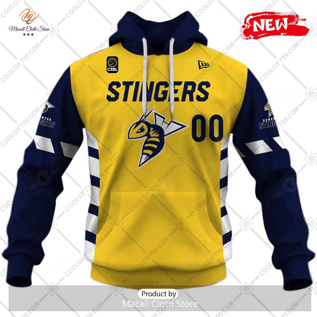 [NEW] Personalized CEBL Edmonton Stingers Away Jersey Style Hoodie Sweatshirt 3D