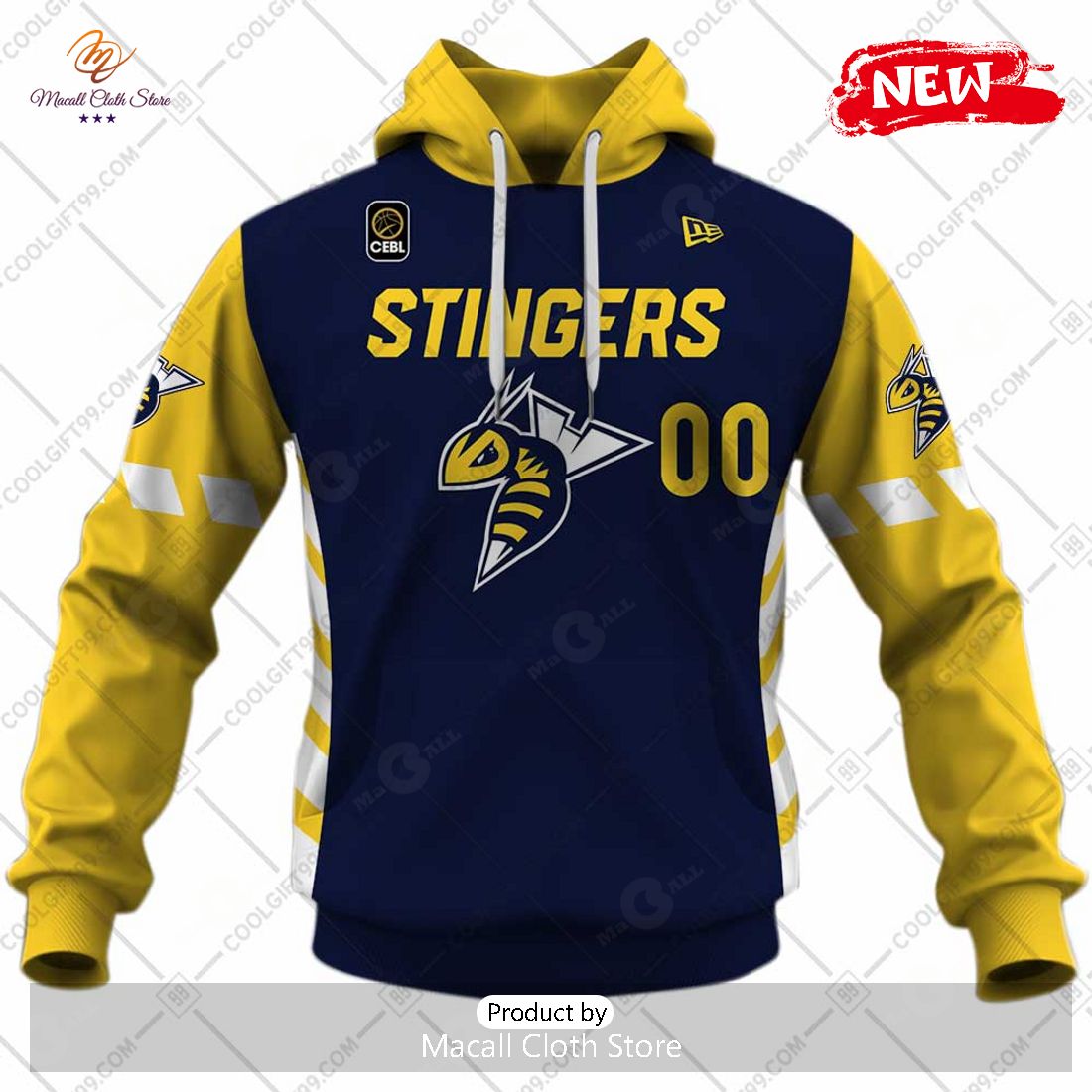 [NEW] Personalized CEBL Edmonton Stingers Home Jersey Style Hoodie Sweatshirt 3D