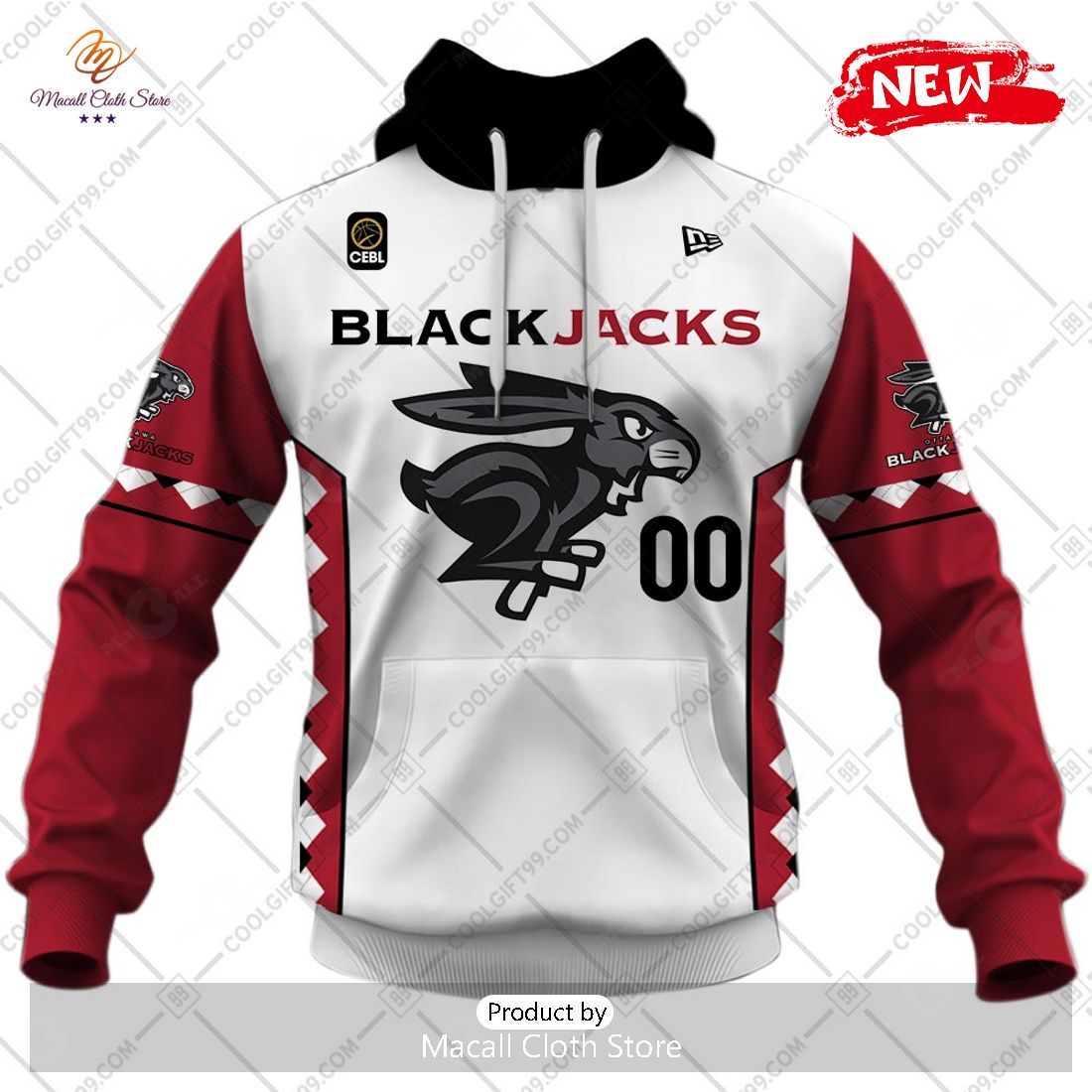 [NEW] Personalized CEBL Ottawa Blackjacks Away Jersey Style Hoodie Sweatshirt 3D