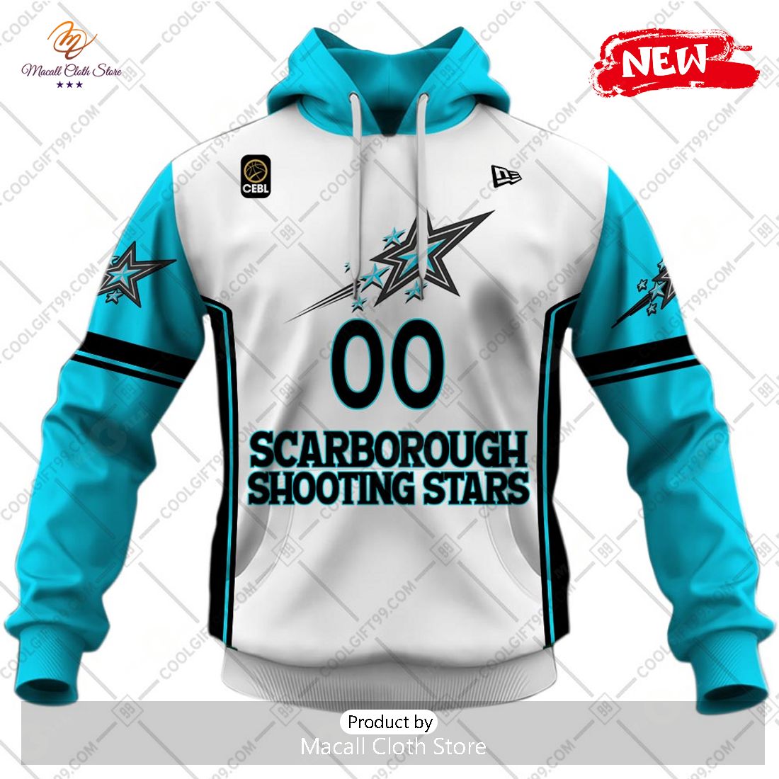 [NEW] Personalized CEBL Scarborough Shooting Stars Away Jersey Style Hoodie Sweatshirt 3D