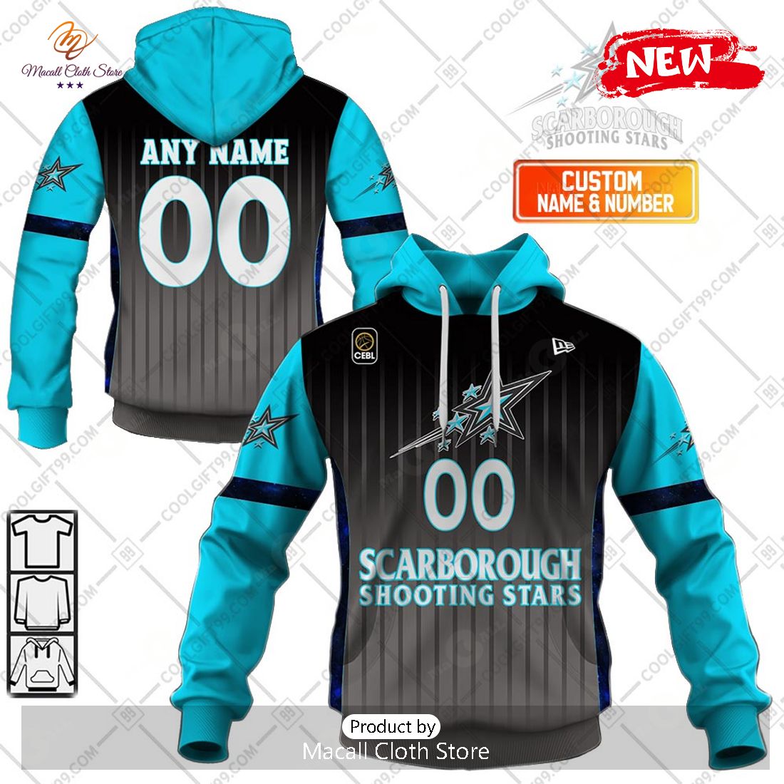 [NEW] Personalized CEBL Scarborough Shooting Stars Home Jersey Style Hoodie Sweatshirt 3D